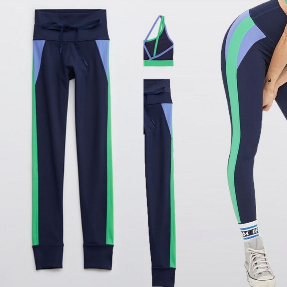 OFFLINE by Aerie Goals Colorblock Legging Royal Navy Small New